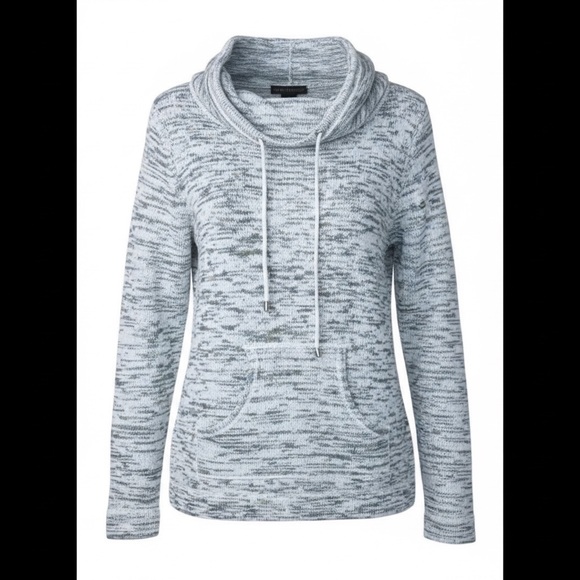 Preswick & Moore Sweater White & Green Cowl Neck w/ Pocket in Size 1X. NWT - Picture 2 of 14